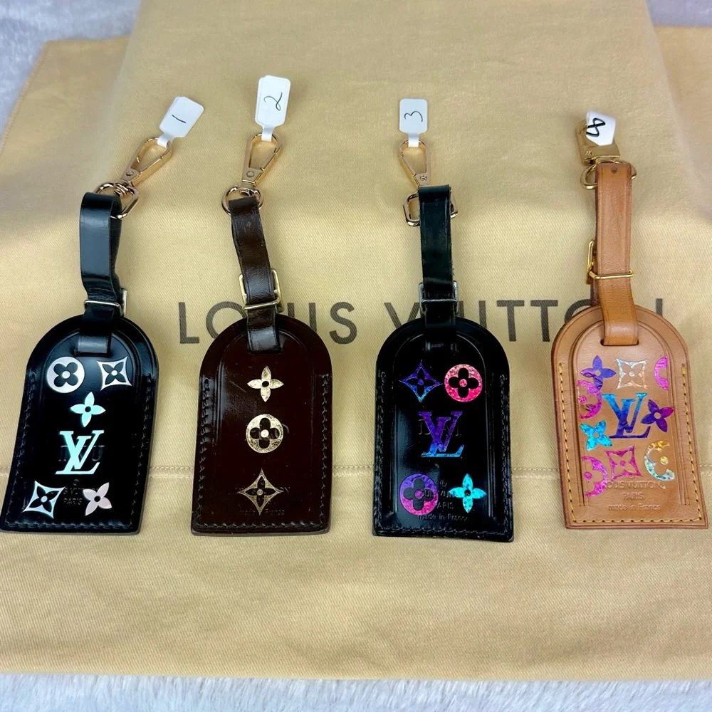 Louis Vuitton Leather Luggage Name Tag Bag charm keychains CUSTOMIZED - Picture 2 of 9